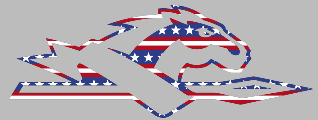 Longwood Lancers Team Logo Stars & Stripes USA American Flag Vinyl Decal PICK SIZE