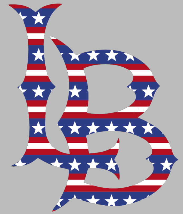 Long Beach State 49ers Stars & Stripes USA American Flag Vinyl Decal PICK SIZE