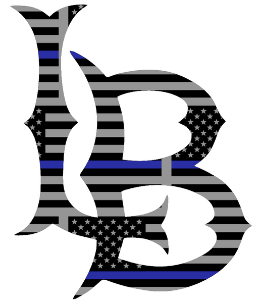 Long Beach State 49ers Thin Blue Line American Flag Premium DieCut Vinyl Decal PICK SIZE