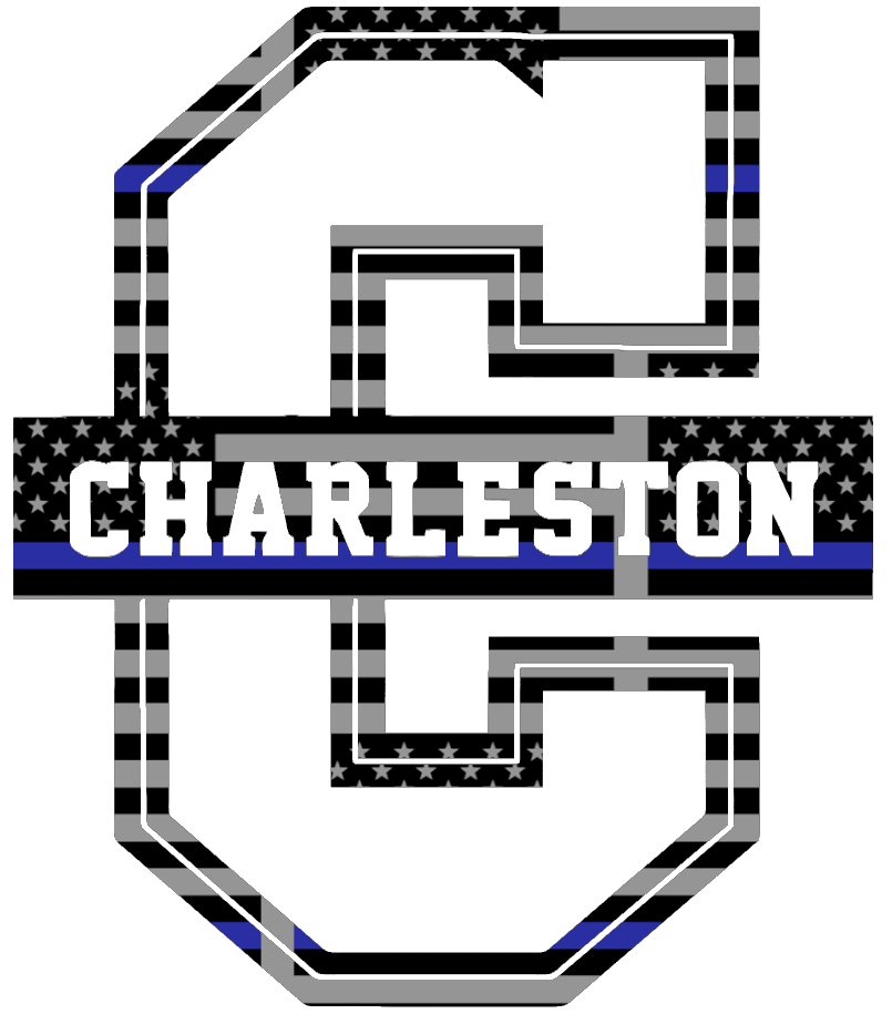Charleston Cougars Team Logo Thin Blue Line American Flag Premium DieCut Vinyl Decal PICK SIZE