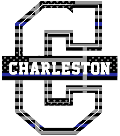 Charleston Cougars Team Logo Thin Blue Line American Flag Premium DieCut Vinyl Decal PICK SIZE