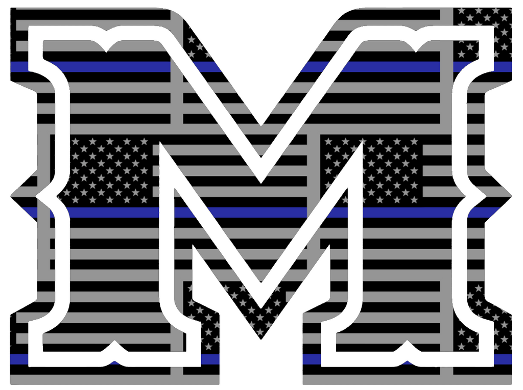 McNeese State Cowboys M Logo Thin Blue Line American Flag Premium DieCut Vinyl Decal PICK SIZE