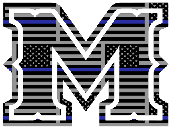 McNeese State Cowboys M Logo Thin Blue Line American Flag Premium DieCut Vinyl Decal PICK SIZE