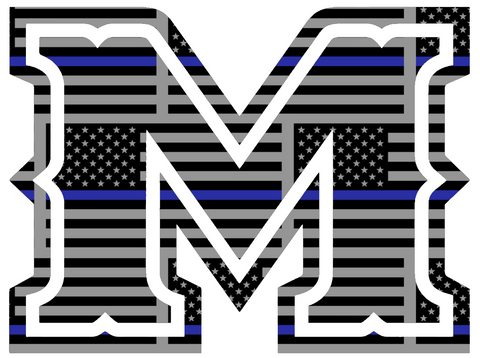 McNeese State Cowboys M Logo Thin Blue Line American Flag Premium DieCut Vinyl Decal PICK SIZE