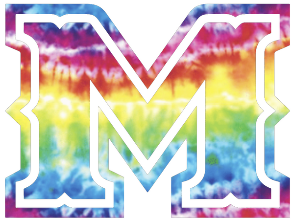 McNeese State Cowboys M Logo Crucial Catch Cancer Tie Dye Vinyl Decal PICK SIZE
