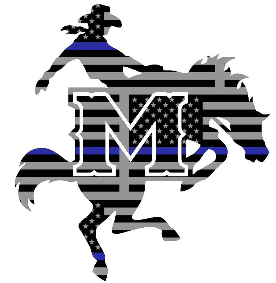 McNeese State Cowboys Team Logo Thin Blue Line American Flag Premium DieCut Vinyl Decal PICK SIZE