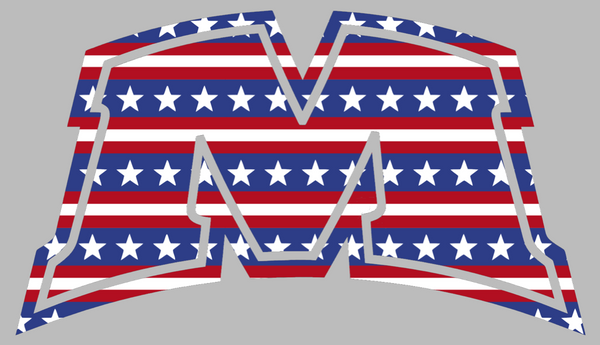 Morehead State Eagles M Logo Stars & Stripes USA American Flag Vinyl Decal PICK SIZE