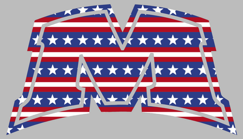 Morehead State Eagles M Logo Stars & Stripes USA American Flag Vinyl Decal PICK SIZE