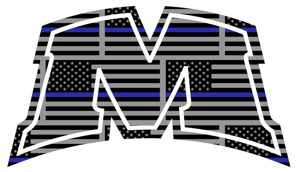 Morehead State Eagles M Logo Thin Blue Line American Flag Premium DieCut Vinyl Decal PICK SIZE