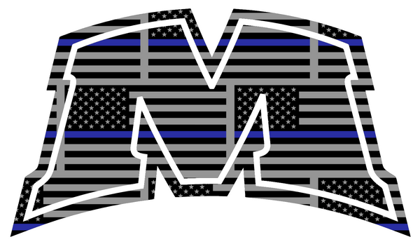 Morehead State Eagles M Logo Thin Blue Line American Flag Premium DieCut Vinyl Decal PICK SIZE