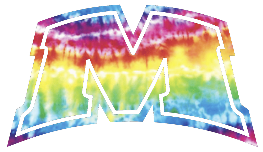 Morehead State Eagles M Logo Crucial Catch Cancer Tie Dye Vinyl Decal PICK SIZE