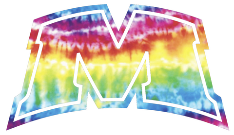 Morehead State Eagles M Logo Crucial Catch Cancer Tie Dye Vinyl Decal PICK SIZE
