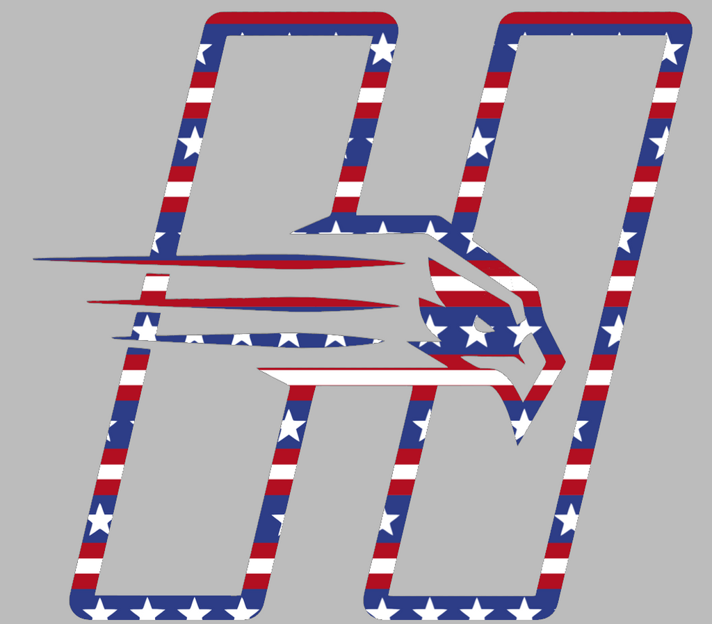 Hartford Hawks Team Logo Stars & Stripes USA American Flag Vinyl Decal PICK SIZE