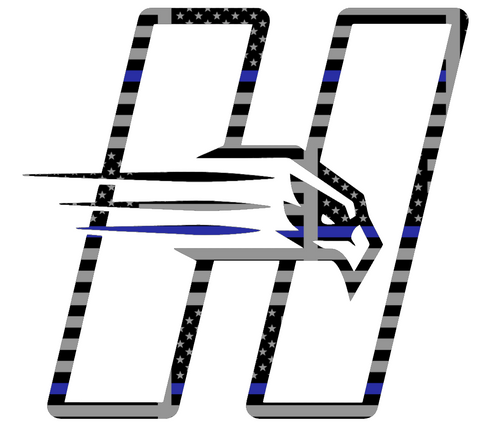 Hartford Hawks Team Logo Thin Blue Line American Flag Premium DieCut Vinyl Decal PICK SIZE