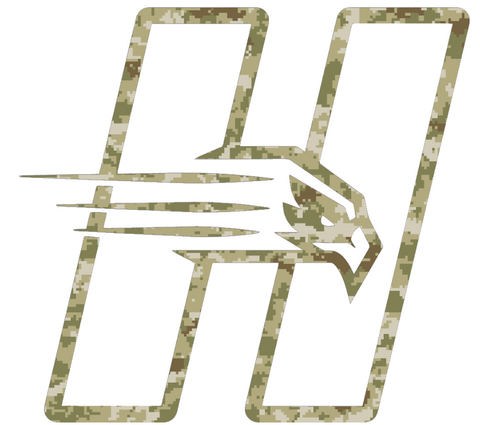 Hartford Hawks Team Logo Salute to Service Camouflage Camo Vinyl Decal PICK SIZE