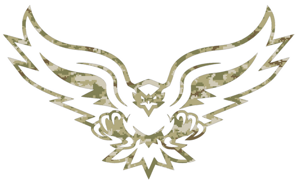 Hartford Hawks Mascot Logo Salute to Service Camouflage Camo Vinyl Decal PICK SIZE