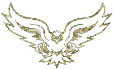Hartford Hawks Mascot Logo Salute to Service Camouflage Camo Vinyl Decal PICK SIZE