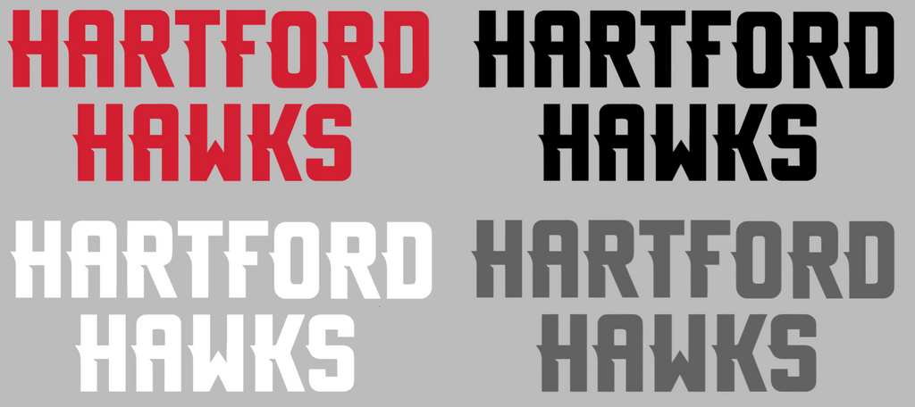 Hartford Hawks Team Name Logo Premium DieCut Vinyl Decal PICK COLOR & SIZE