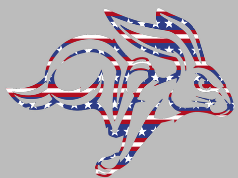 South Dakota State Jackrabbits Team Logo Stars & Stripes USA American Flag Vinyl Decal PICK SIZE