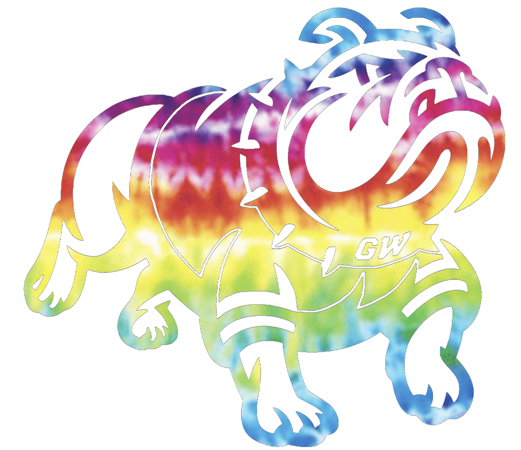 Gardner Webb Bulldogs Team Logo Crucial Catch Cancer Tie Dye Vinyl Decal PICK SIZE