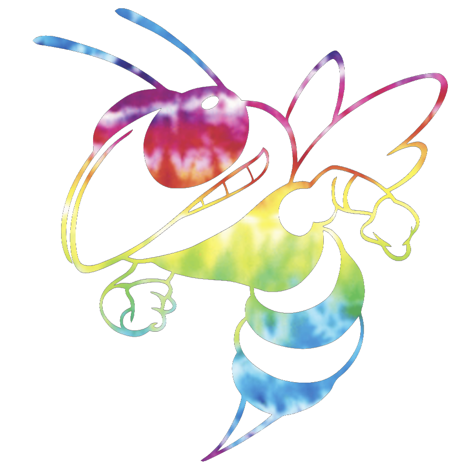 Georgia Tech Yellow Jackets Mascot Logo Crucial Catch Cancer Tie Dye Vinyl Decal PICK SIZE
