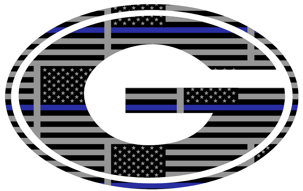 Grambling State Tigers Team Logo Thin Blue Line American Flag Premium DieCut Vinyl Decal PICK SIZE