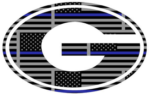 Grambling State Tigers Team Logo Thin Blue Line American Flag Premium DieCut Vinyl Decal PICK SIZE