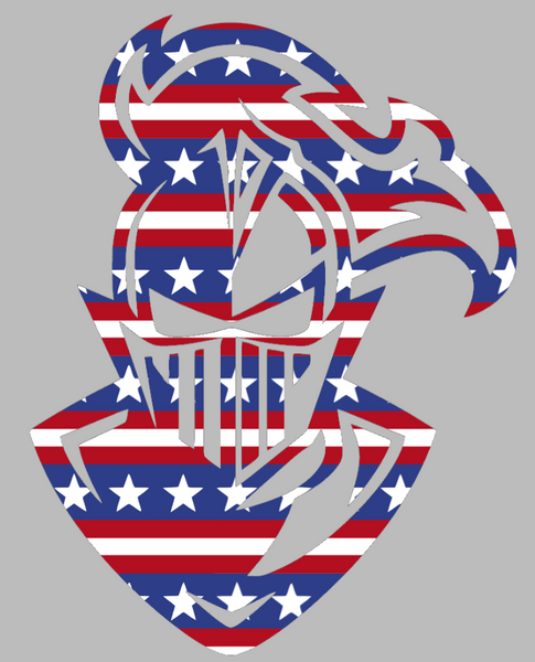 Furman Paladins Mascot Logo Stars & Stripes USA American Flag Vinyl Decal PICK SIZE