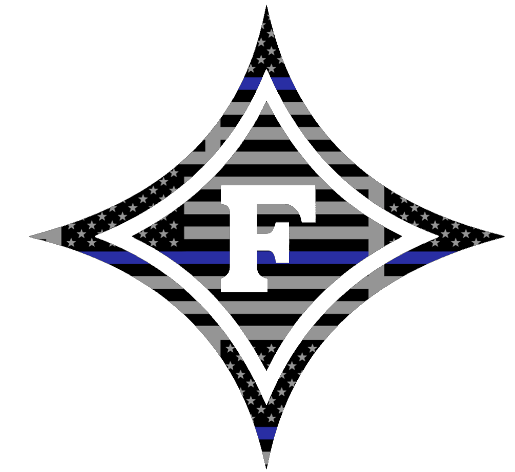 Furman Paladins Team Logo Thin Blue Line American Flag Premium DieCut Vinyl Decal PICK SIZE