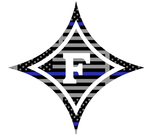 Furman Paladins Team Logo Thin Blue Line American Flag Premium DieCut Vinyl Decal PICK SIZE