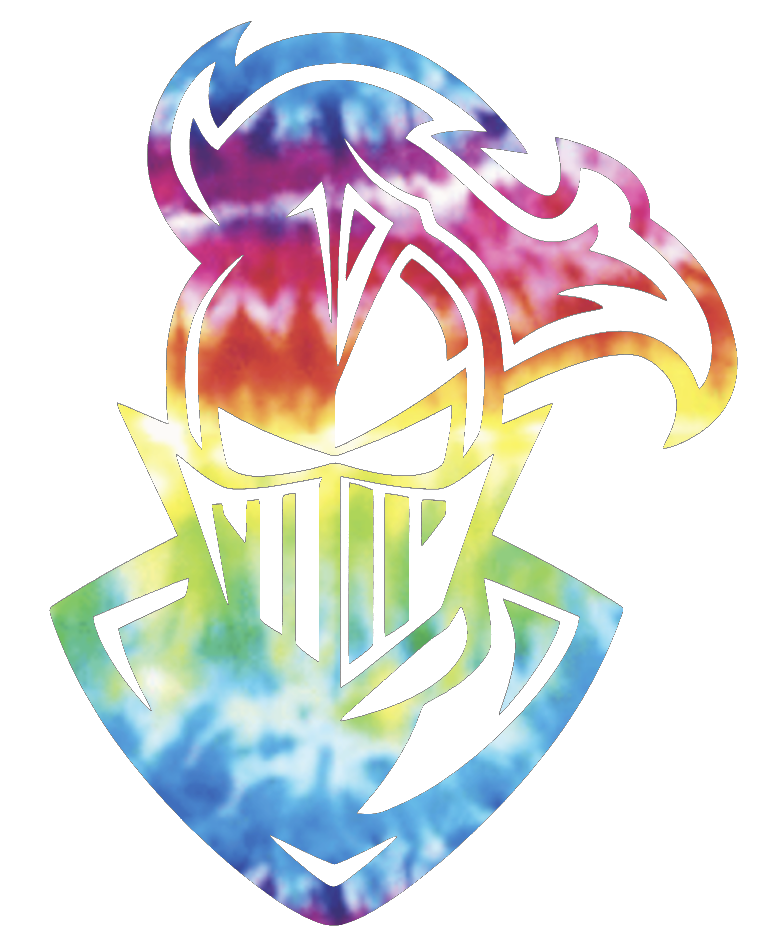 Furman Paladins Mascot Logo Crucial Catch Cancer Tie Dye Vinyl Decal PICK SIZE