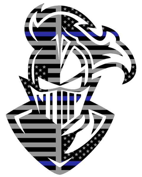 Furman Paladins Mascot Logo Thin Blue Line American Flag Premium DieCut Vinyl Decal PICK SIZE