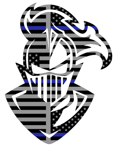 Furman Paladins Mascot Logo Thin Blue Line American Flag Premium DieCut Vinyl Decal PICK SIZE