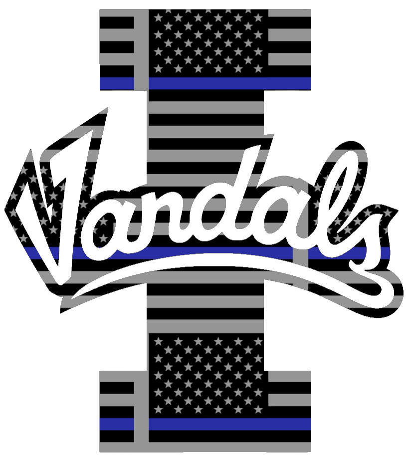 Idaho Vandals Team Logo Thin Blue Line American Flag Premium DieCut Vinyl Decal PICK SIZE