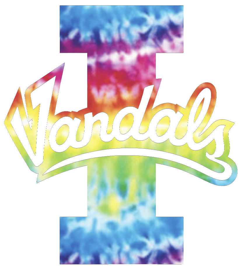 Idaho Vandals Team Logo Crucial Catch Cancer Tie Dye Vinyl Decal PICK SIZE