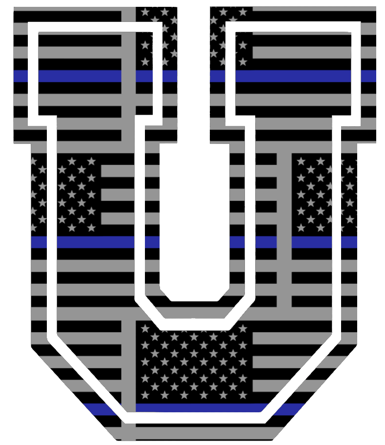 Union Dutchmen Team Logo Thin Blue Line American Flag Premium DieCut Vinyl Decal PICK SIZE