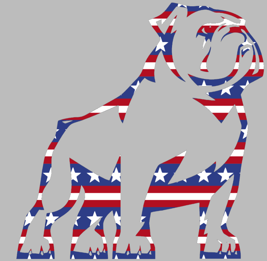 Samford Bulldogs Team Logo Stars & Stripes USA American Flag Vinyl Decal PICK SIZE