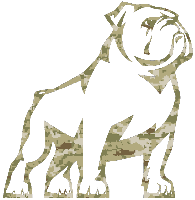 Samford Bulldogs Team Logo Salute to Service Camouflage Camo Vinyl Decal PICK SIZE