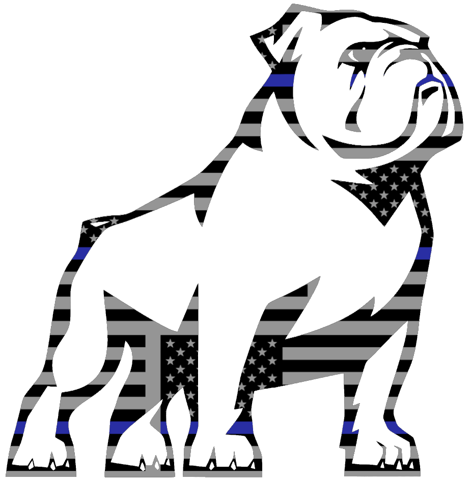Samford Bulldogs Team Logo Thin Blue Line American Flag Premium DieCut Vinyl Decal PICK SIZE