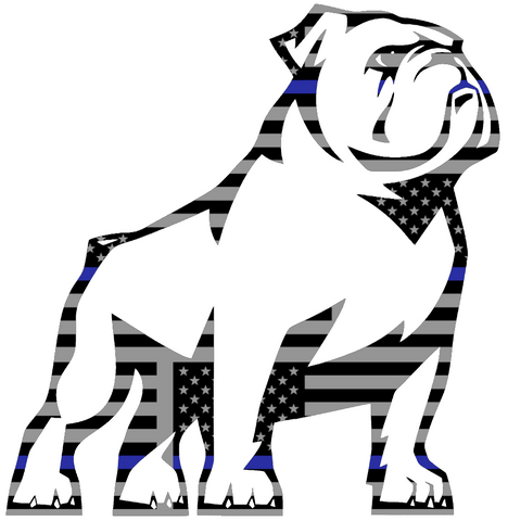 Samford Bulldogs Team Logo Thin Blue Line American Flag Premium DieCut Vinyl Decal PICK SIZE