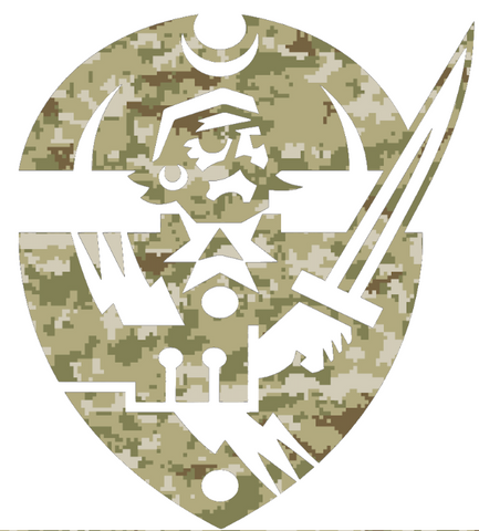 Hampton Pirates Team Logo Salute to Service Camouflage Camo Vinyl Decal PICK SIZE