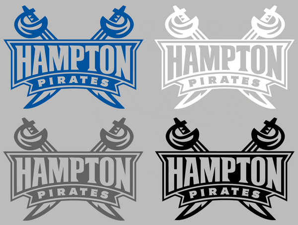 Hampton Pirates Team Name Logo Premium DieCut Vinyl Decal PICK COLOR & SIZE