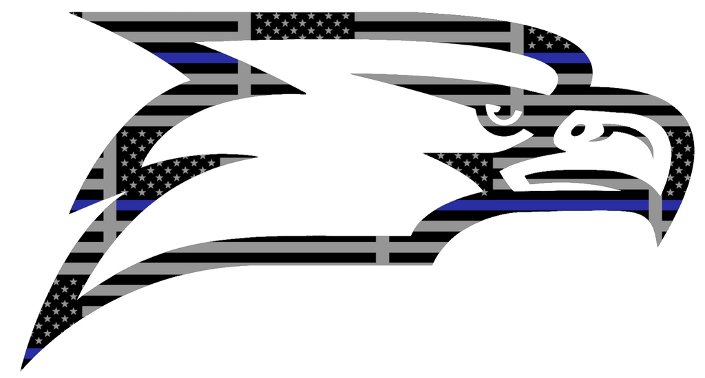 Georgia Southern Eagles Team Logo Thin Blue Line American Flag Premium DieCut Vinyl Decal PICK SIZE
