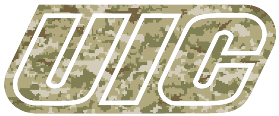 Illinois Chicago Flames Team Logo Salute to Service Camouflage Camo Vinyl Decal PICK SIZE