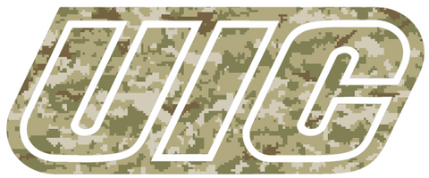 Illinois Chicago Flames Team Logo Salute to Service Camouflage Camo Vinyl Decal PICK SIZE