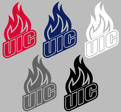 Illinois Chicago Flames Retro Throwback Logo Premium DieCut Vinyl Decal PICK COLOR & SIZE