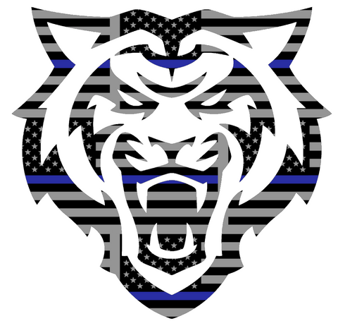 Idaho State Bengals Team Logo Thin Blue Line American Flag Premium DieCut Vinyl Decal PICK SIZE