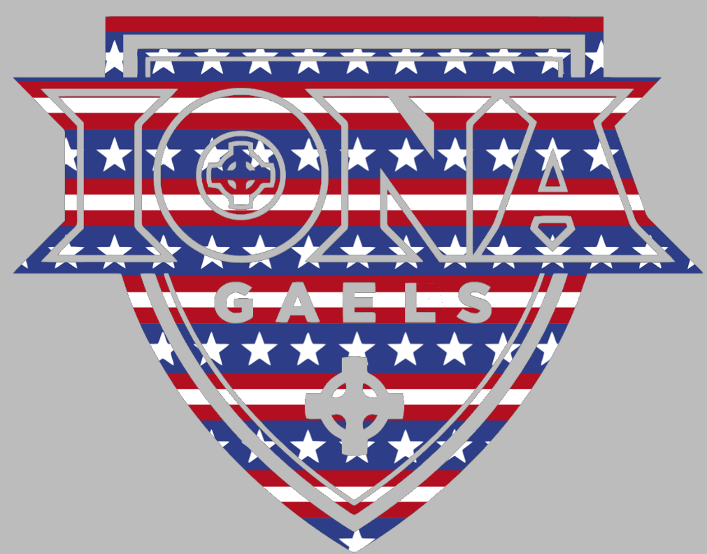 Iona Gaels Team Logo Stars & Stripes USA American Flag Vinyl Decal PICK SIZE