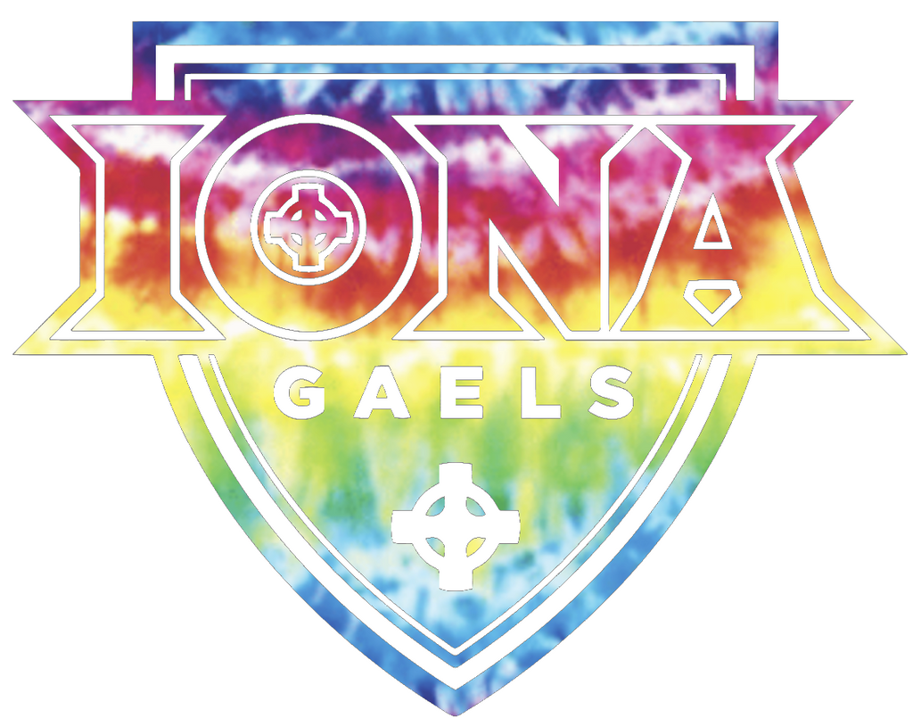 Iona Gaels Team Logo Crucial Catch Cancer Tie Dye Vinyl Decal PICK SIZE