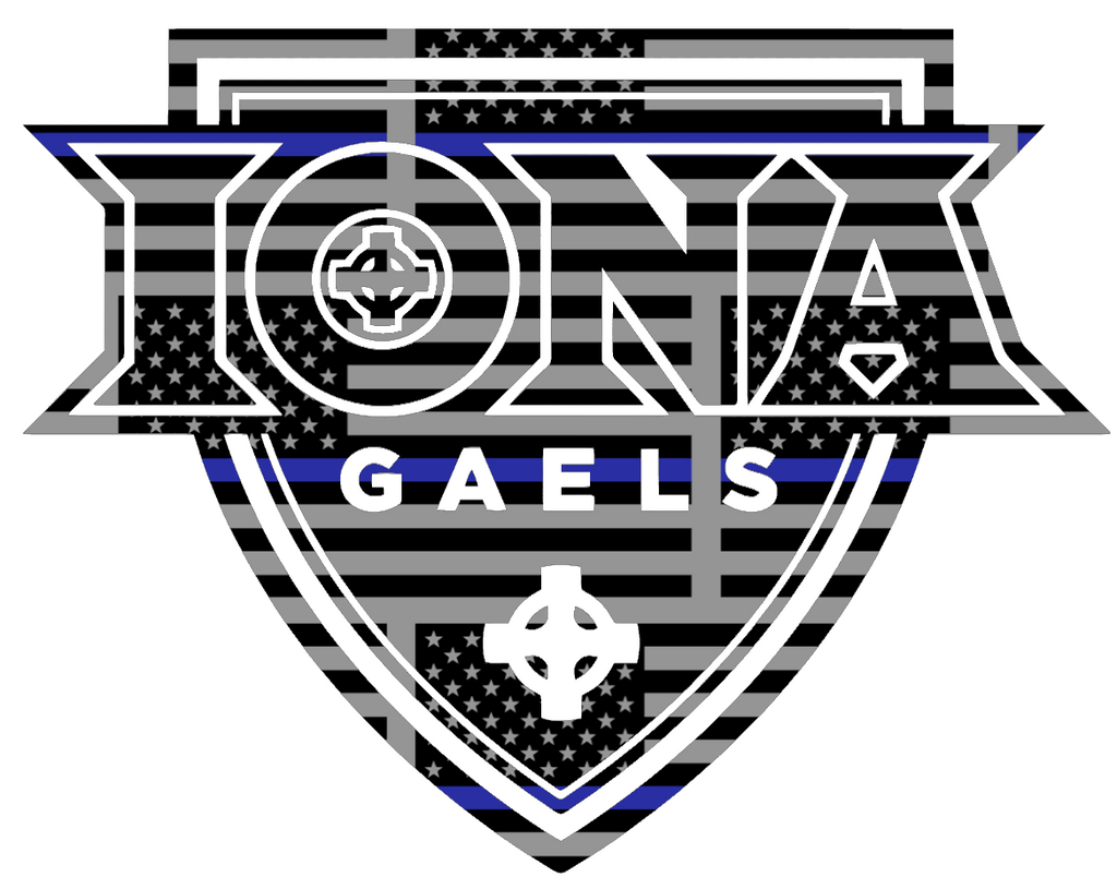 Iona Gaels Team Logo Thin Blue Line American Flag Premium DieCut Vinyl Decal PICK SIZE